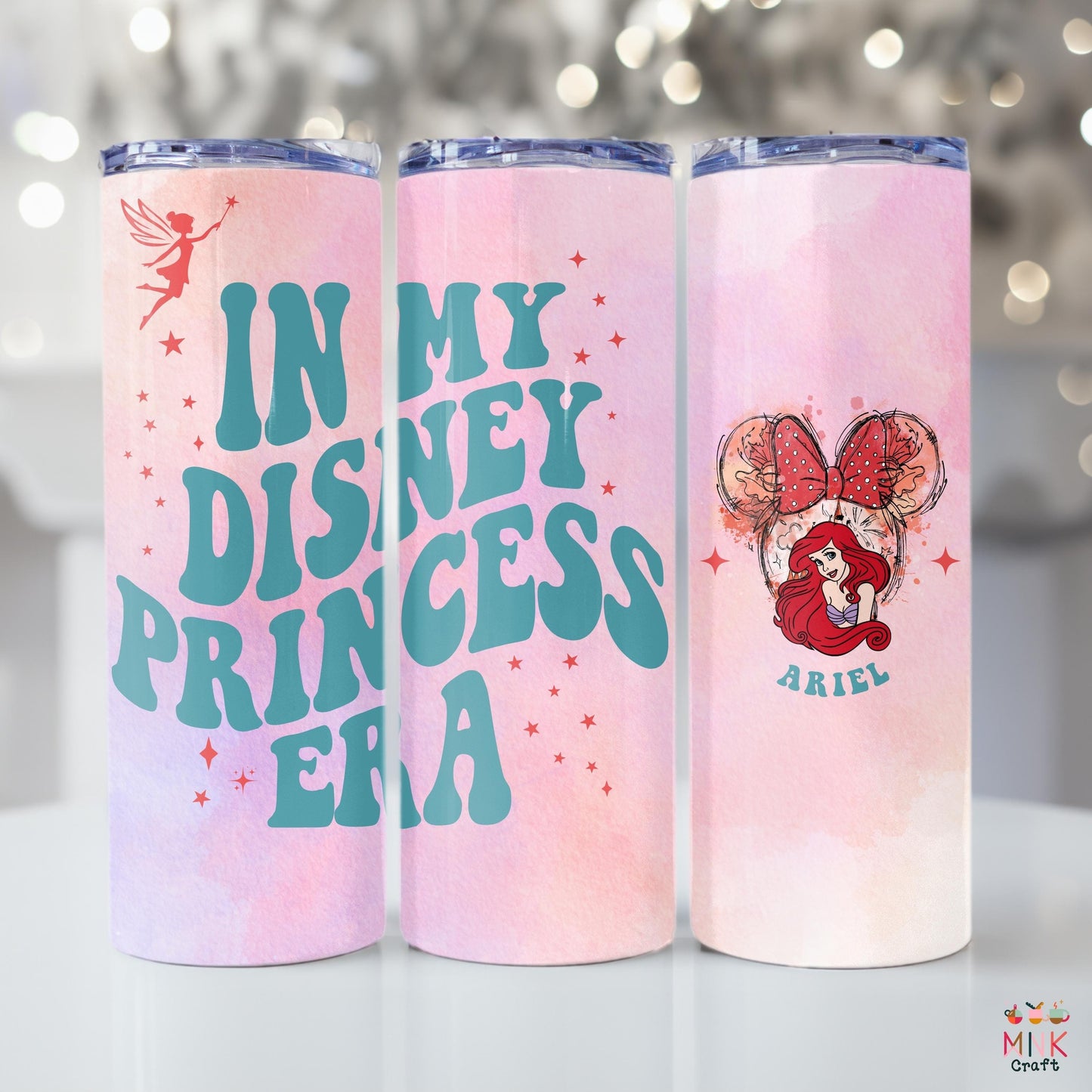 Personalized Disney Princess Tumbler, In My Disney Princess Era Cup, Custom Name Disney Castle Tumbler, Girls Trip Gift, Disneyland Vacation