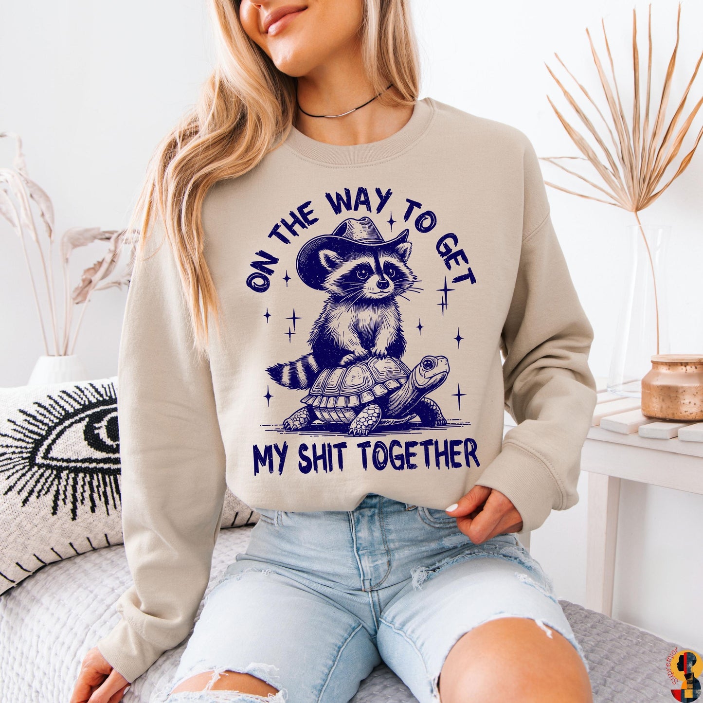 Funny Raccoon Hoodie, On The Way To Get My Shit Together Shirt, Cowboy Raccoon Sweatshirt, Cute Animal Graphic Tee, Gag Gift for Her