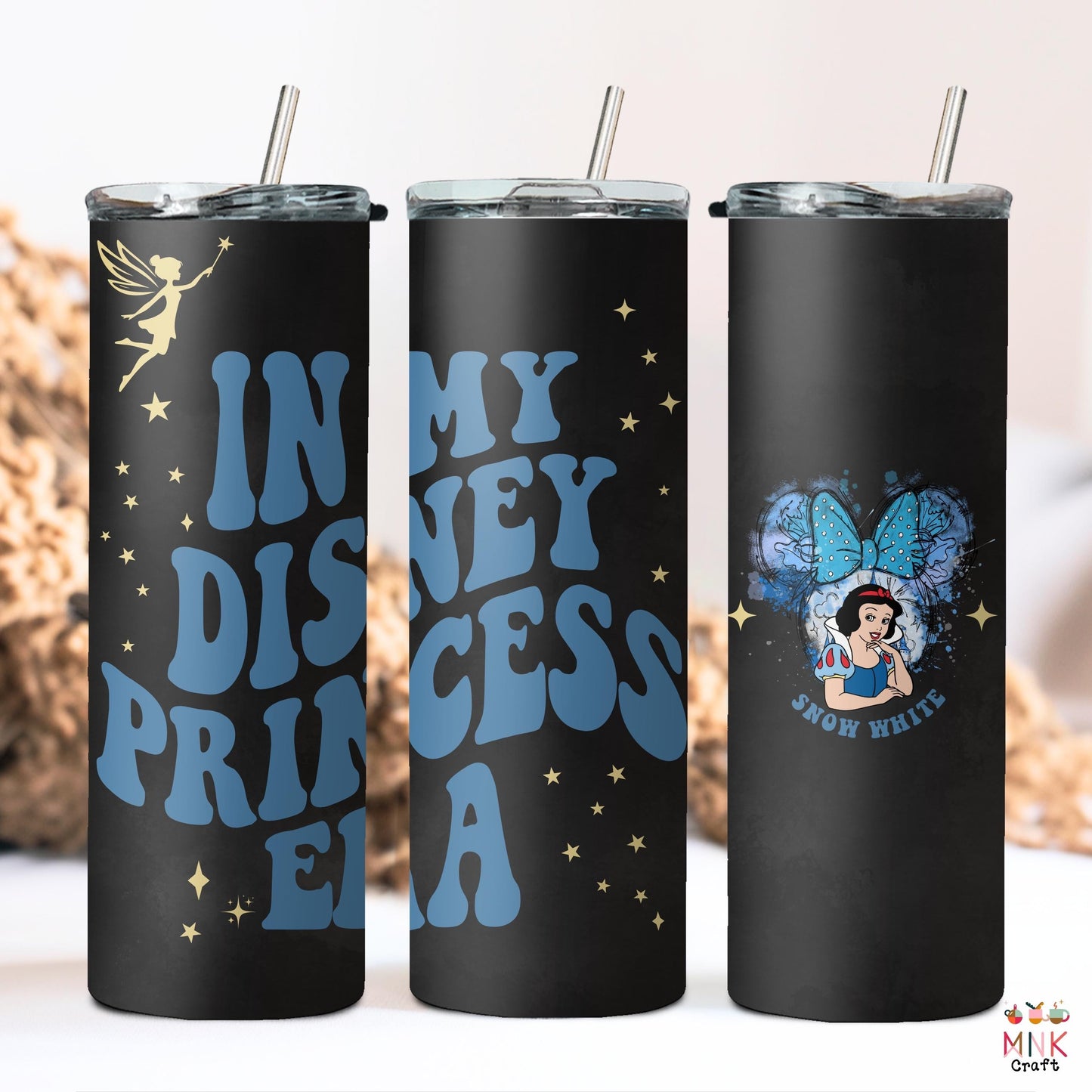 Personalized Disney Princess Tumbler, In My Disney Princess Era Cup, Custom Name Disney Castle Tumbler, Girls Trip Gift, Disneyland Vacation